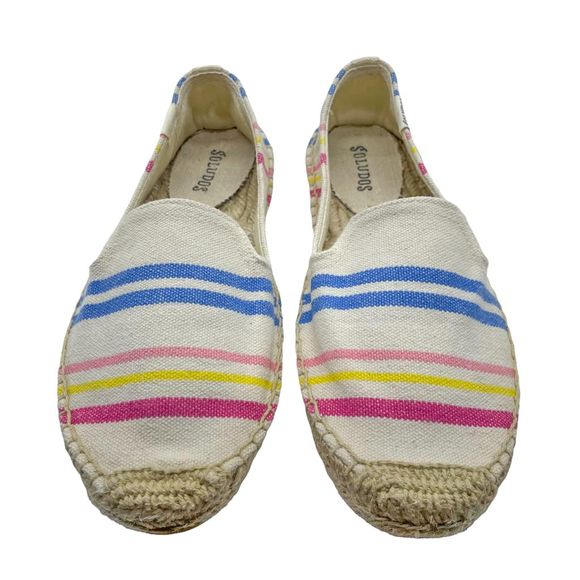 Soludos Smoking Slipper Candy Stripe Espadrille Flat - Picture 5 of 11